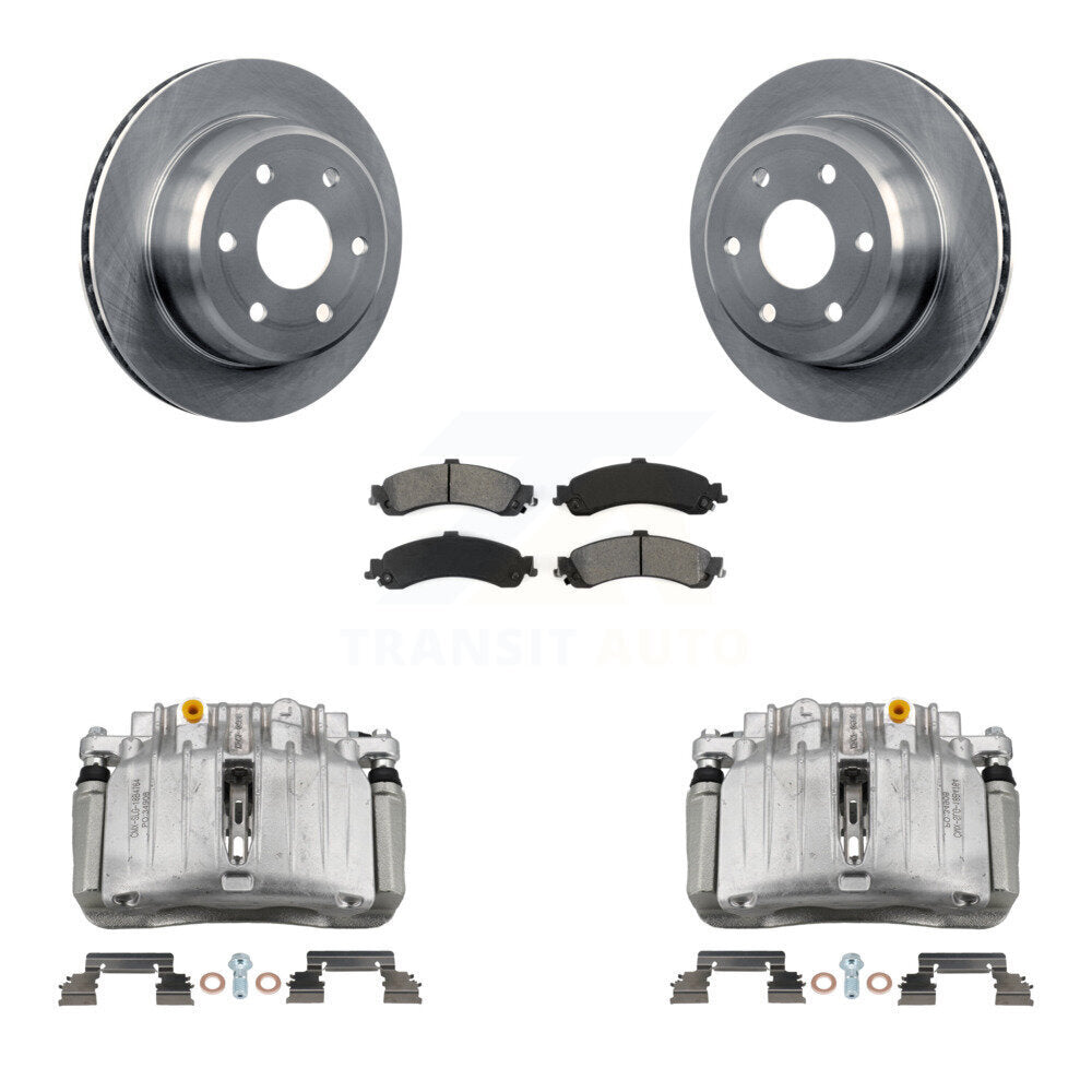 Rear Brake Caliper Rotor & Semi-Metallic Pad Kit For Chevrolet Silverado 1500 GMC Sierra KC8-100596S