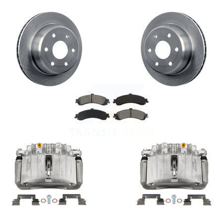 Rear Brake Caliper Rotor & Semi-Metallic Pad Kit For Chevrolet Silverado 1500 GMC Sierra KC8-100596S