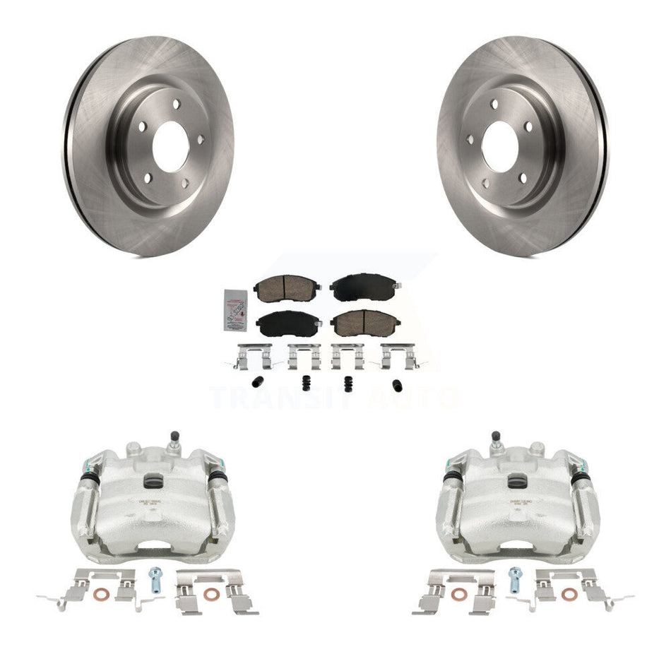 Front Disc Brake Caliper Rotors And Ceramic Pads Kit For 2017-2019 Nissan Sentra Turbocharged KC8-100597N