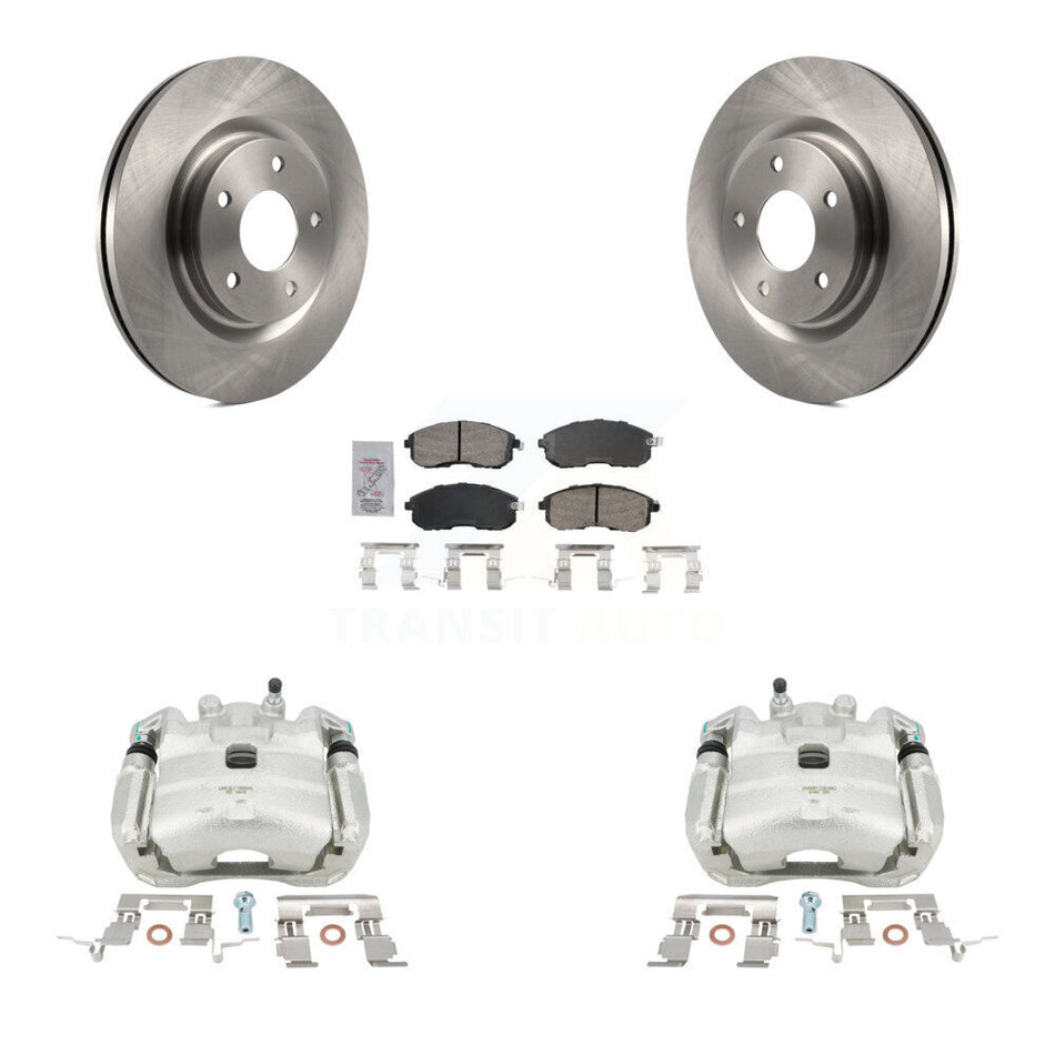 Front Disc Brake Caliper Rotors And Ceramic Pads Kit For 2017-2019 Nissan Sentra Turbocharged KC8-100598N