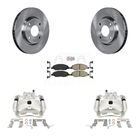 Front Disc Brake Caliper Rotors And Ceramic Pads Kit For 2008 Nissan Versa 4-Wheel ABS KC8-100599N