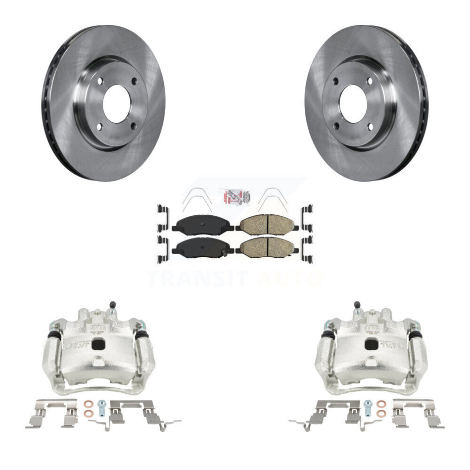 Front Disc Brake Caliper Rotors And Ceramic Pads Kit For 2008 Nissan Versa 4-Wheel ABS KC8-100599N