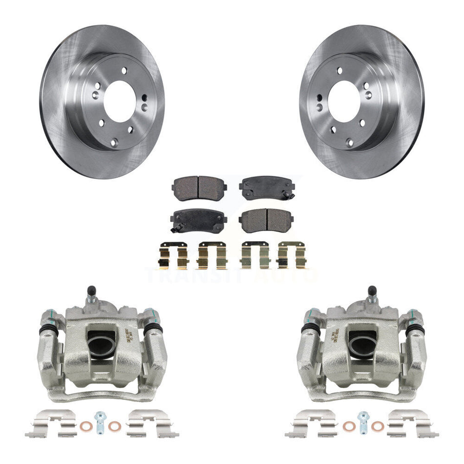 Rear Disc Brake Caliper Rotors And Semi-Metallic Pads Kit For Hyundai Tucson KC8-100599P