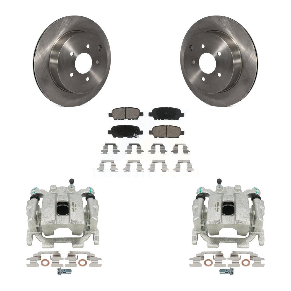 Rear Disc Brake Caliper Rotors And Ceramic Pads Kit For Nissan Murano INFINITI Pathfinder QX60 Q50 Quest JX35 M37 Q60 Q70L Q70 M56 M35h KC8-100600C by Transit Auto