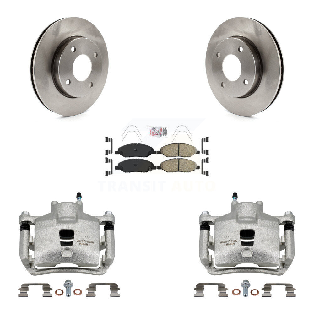 Front Disc Brake Caliper Rotors And Ceramic Pads Kit For 2009-2011 Nissan Versa 1.6L KC8-100600N
