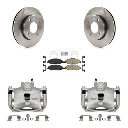 Front Disc Brake Caliper Rotors And Ceramic Pads Kit For 2009-2011 Nissan Versa 1.6L KC8-100600N