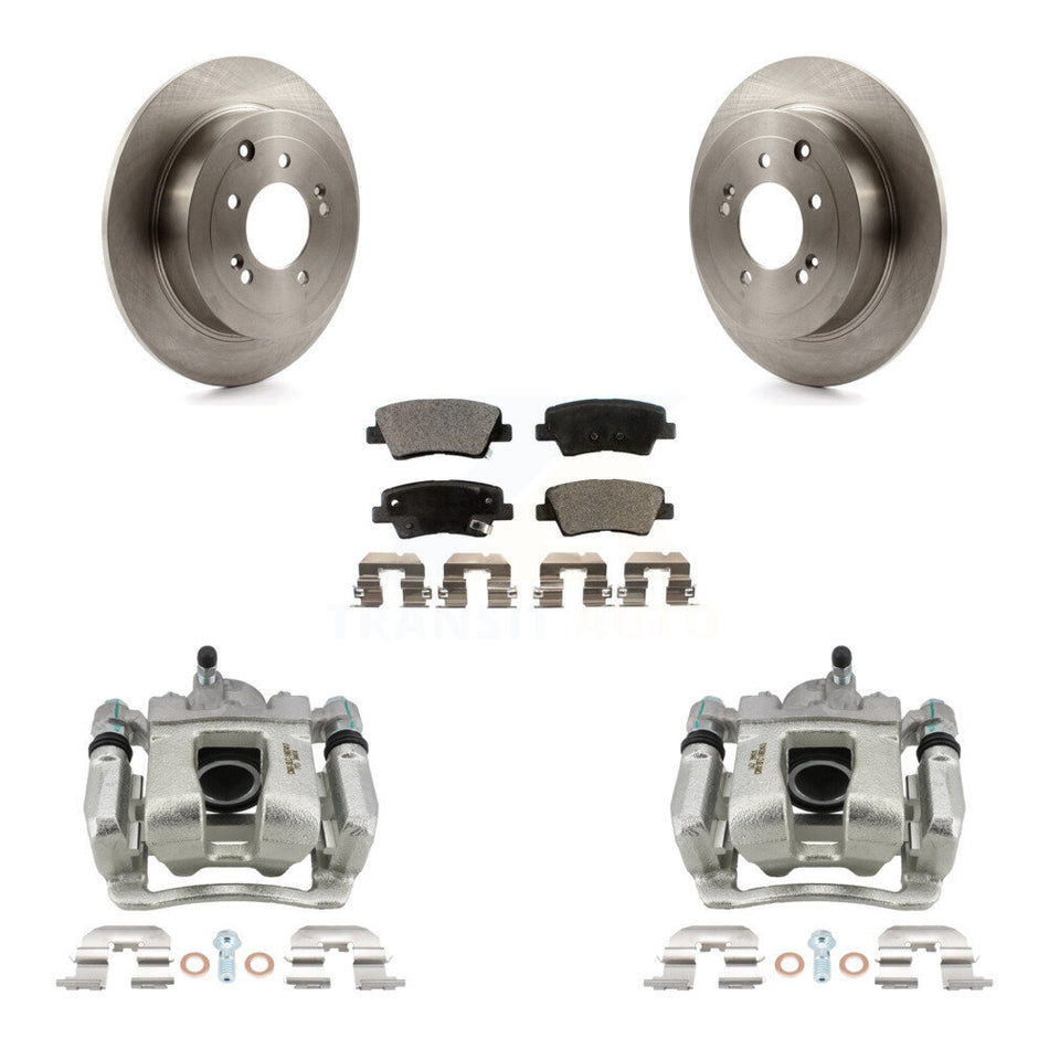 Rear Disc Brake Caliper Rotors And Semi-Metallic Pad Kit For Hyundai Tucson Kia Sportage KC8-100600P
