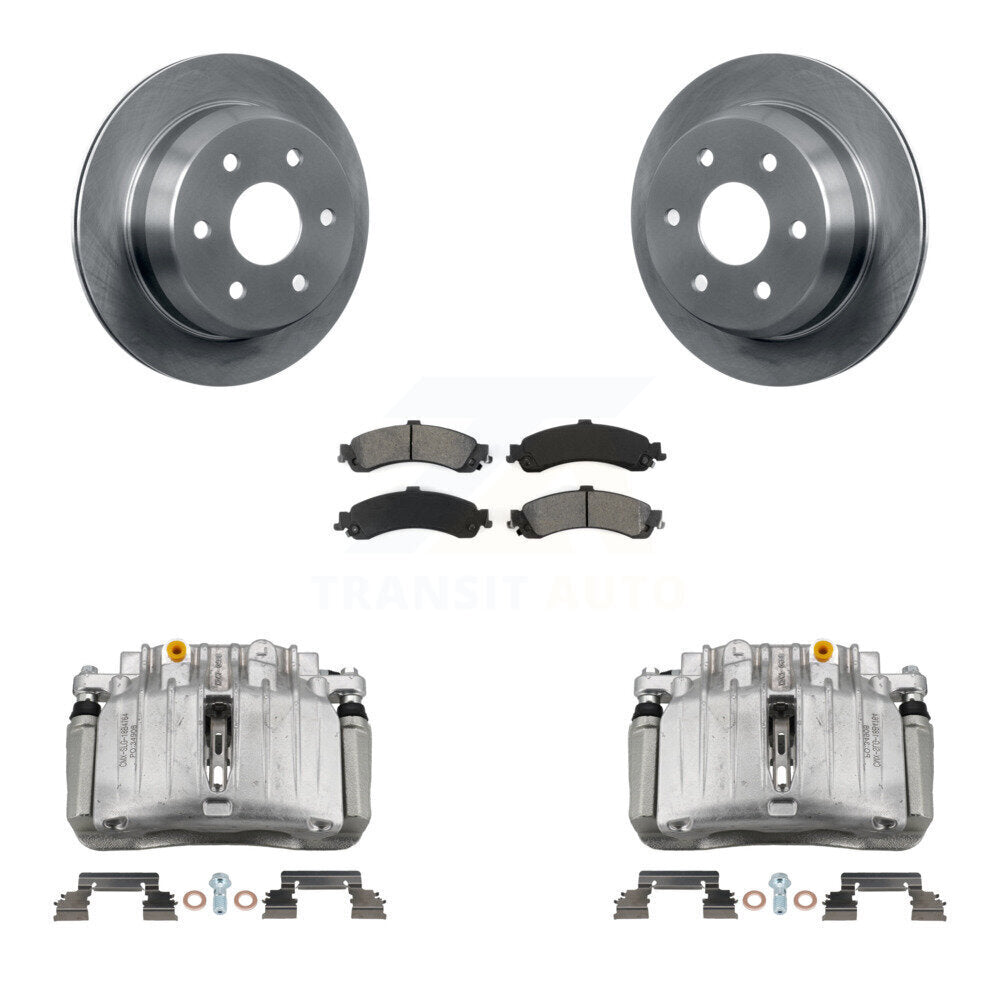 Rear Disc Brake Caliper Rotor Semi-Metallic Pad Kit For 2002 Chevrolet Suburban 1500 4WD KC8-100601S