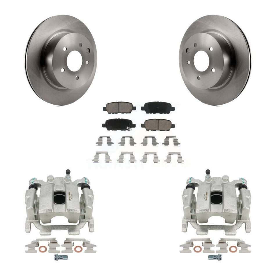 Rear Disc Brake Caliper Rotors And Ceramic Pads Kit For INFINITI G37 Nissan 370Z G25 Q40 M35 M45 KC8-100602C