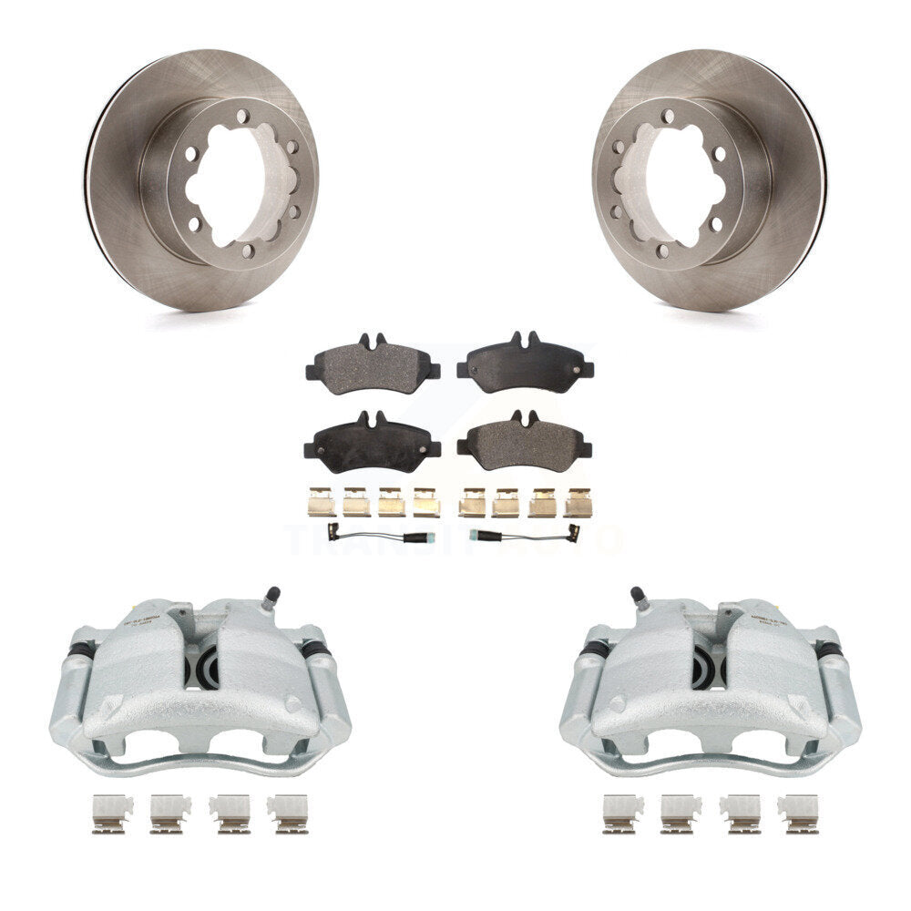 Rear Disc Brake Caliper Rotors And Semi-Metallic Pads Kit For Mercedes-Benz Sprinter 3500 KC8-100602P by Transit Auto