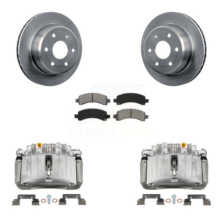 Rear Brake Caliper Rotor Semi-Metallic Pad Kit For GMC Yukon Chevrolet Tahoe XL 1500 RWD KC8-100602S