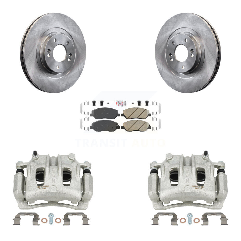 Front Disc Brake Caliper Rotors & Ceramic Pad Kit For 2013-2016 Hyundai Santa Fe XL 3.3L KC8-100603N