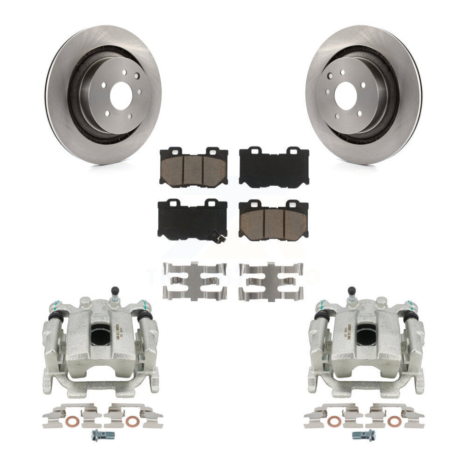Rear Disc Brake Caliper Rotors And Ceramic Pads Kit For INFINITI G37 Nissan 370Z KC8-100604C