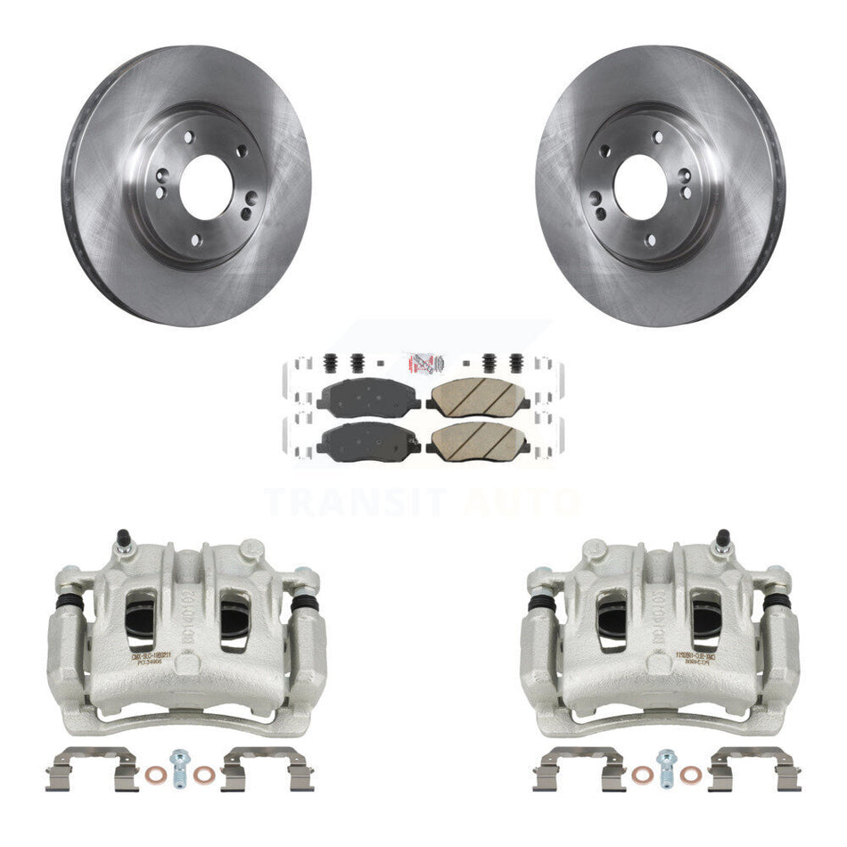 Front Disc Brake Caliper Rotors And Ceramic Pads Kit For 2007-2009 Hyundai Santa Fe KC8-100605N