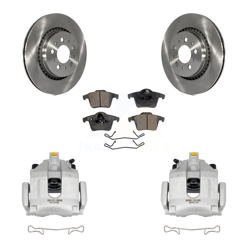 Rear Disc Brake Caliper Rotors And Semi-Metallic Pads Kit For 2003-2014 Volvo XC90 KC8-100605P