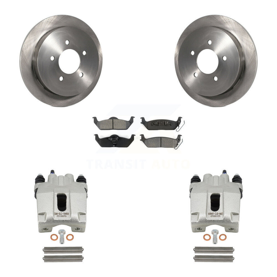 Rear Disc Brake Caliper Rotors And Semi-Metallic Pads Kit For 2004 Ford F-150 With 5 Lug Wheels 11th Digit Of Vin Is C KC8-100605S