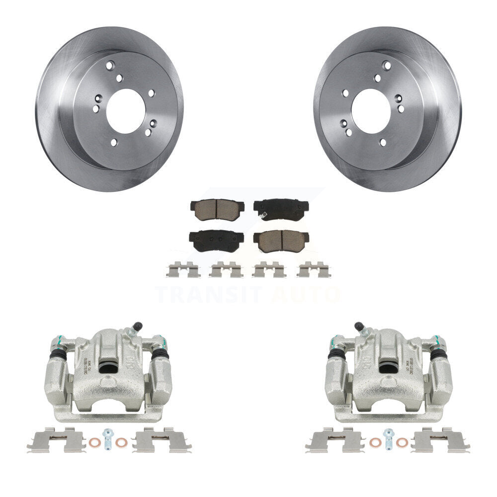 Rear Disc Brake Caliper Rotors And Ceramic Pads Kit For Kia Sportage Hyundai Tucson KC8-100606C by Transit Auto