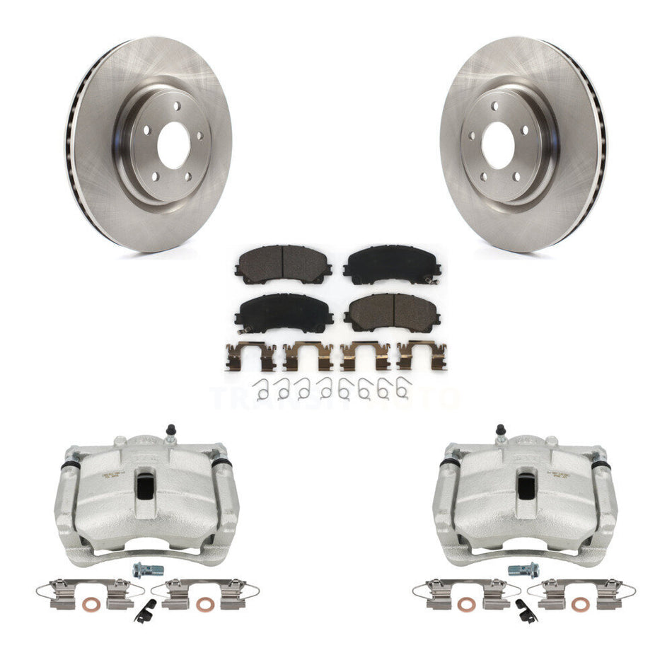 Front Disc Brake Caliper Rotors And Ceramic Pads Kit For Nissan Rogue With 3rd Row Seating KC8-100606T