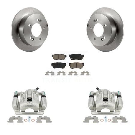 Rear Disc Brake Caliper Rotors And Ceramic Pads Kit For Kia Sportage Hyundai Tucson FWD KC8-100607C by Transit Auto