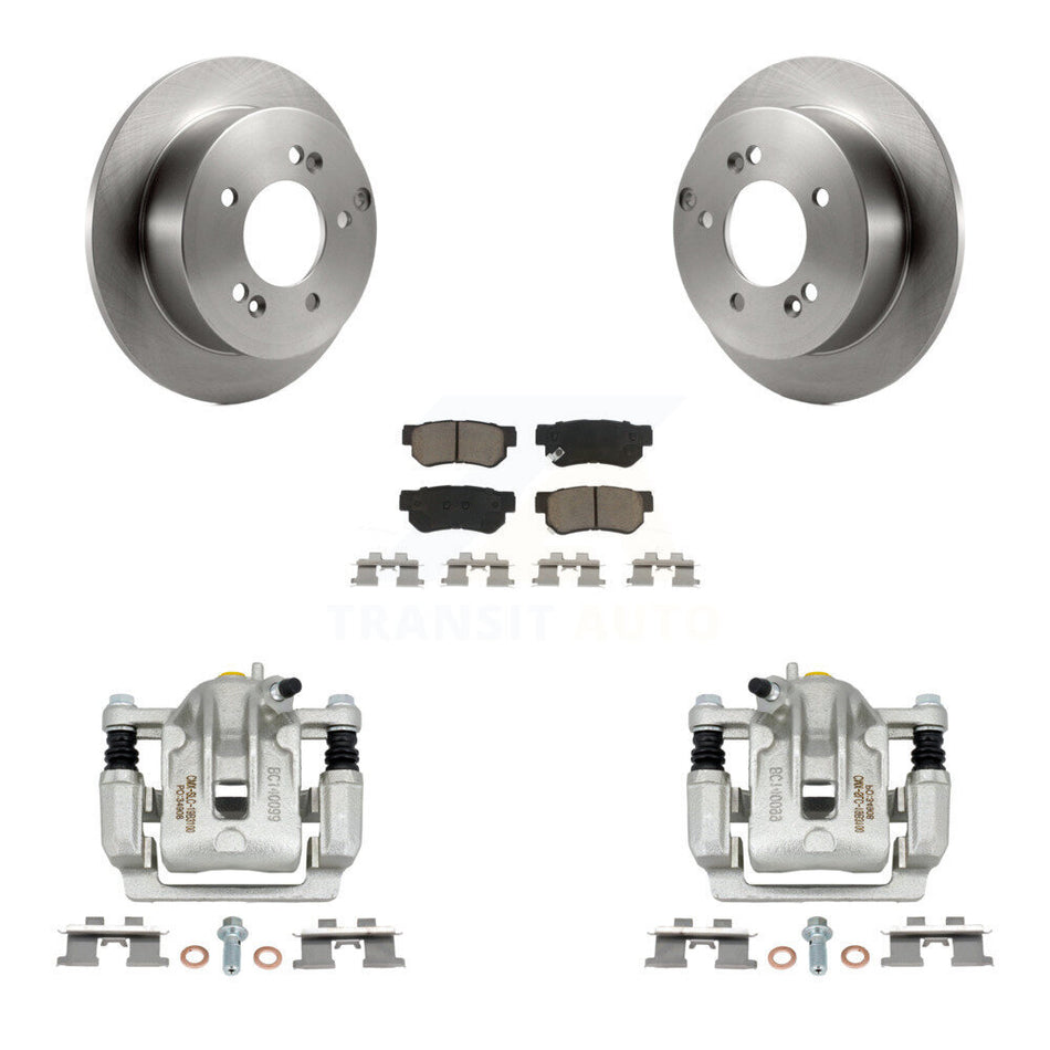 Rear Disc Brake Caliper Rotors And Ceramic Pads Kit For Kia Sportage Hyundai Tucson FWD KC8-100607C