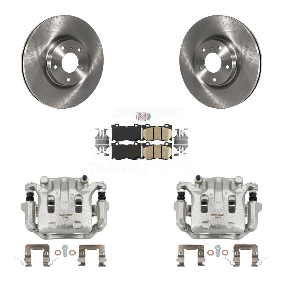 Front Brake Caliper Rotors Ceramic Pad Kit For 09-13 INFINITI G37 AWD With Brembo Brakes KC8-100607N