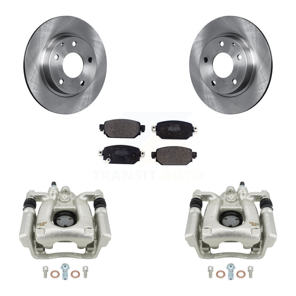 Rear Disc Brake Caliper Rotors And Semi-Metallic Pads Kit For Mazda 3 Sport KC8-100607P