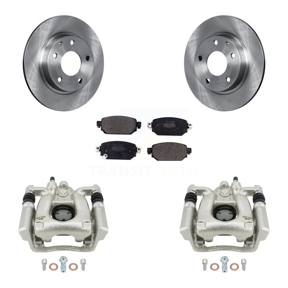 Rear Disc Brake Caliper Rotors And Semi-Metallic Pads Kit For Mazda 3 Sport KC8-100607P