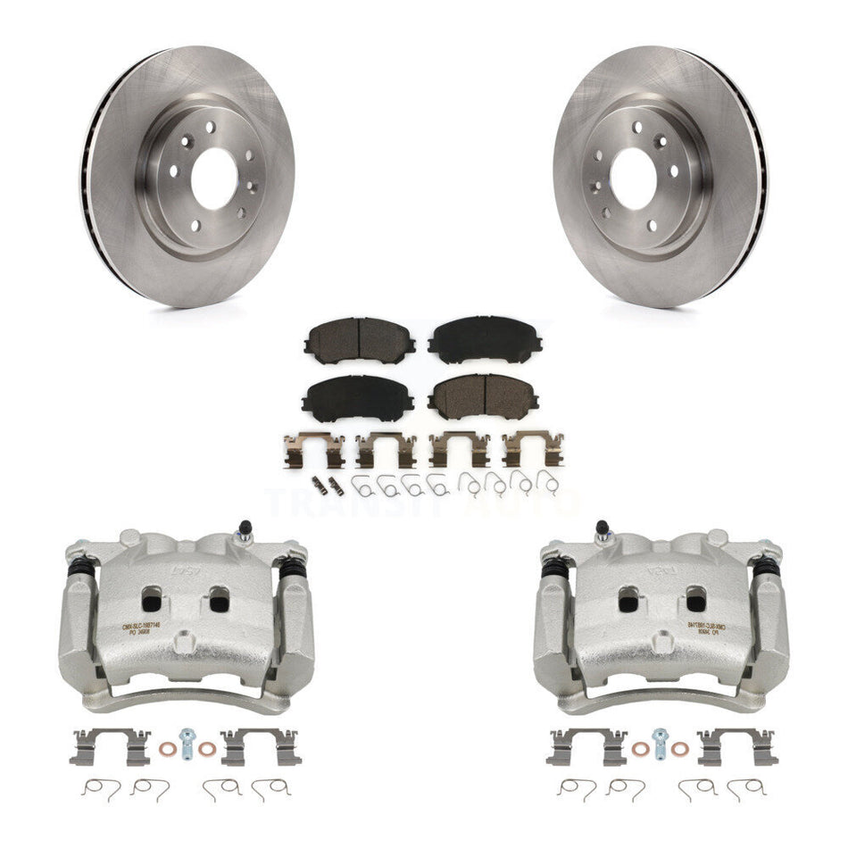 Front Brake Caliper Rotor Ceramic Pad Kit For 17-18 Nissan Rogue Without 3rd Row Seating KC8-100608T