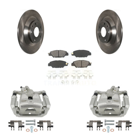 Rear Disc Brake Caliper Rotors And Semi-Metallic Pads Kit For 2016-2022 Mazda CX-5 KC8-100609S