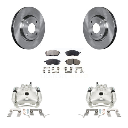 Front Disc Brake Caliper Rotors And Ceramic Pads Kit For Nissan Versa Cube KC8-100609T
