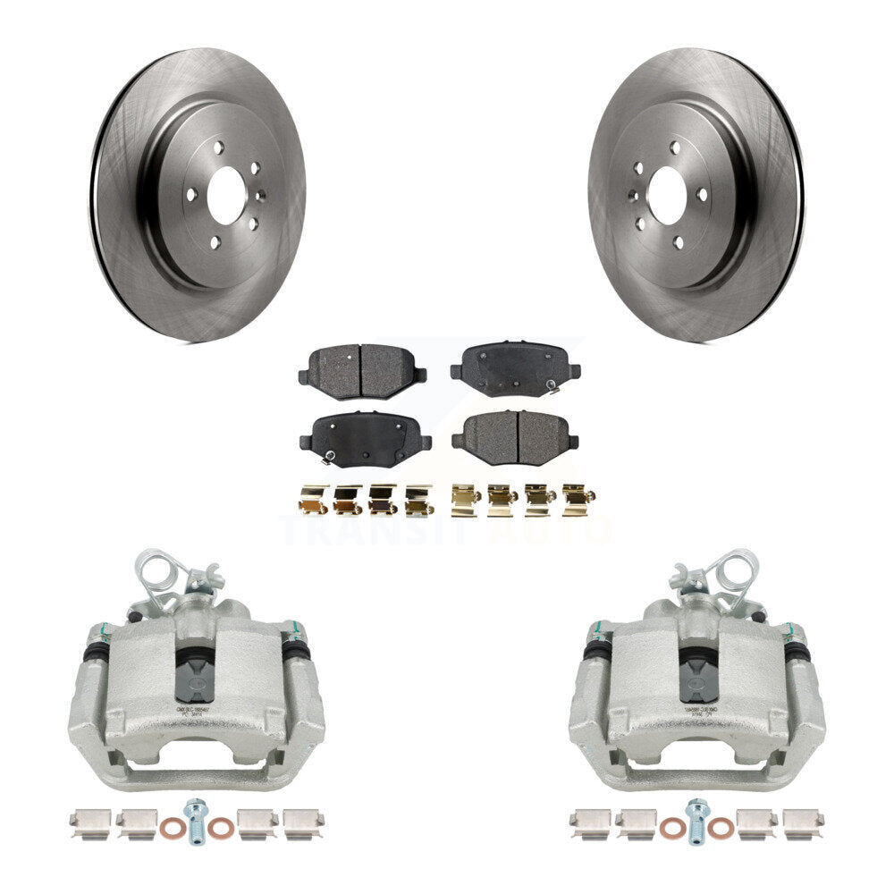 Rear Brake Caliper Rotors Semi-Metallic Pad Kit For Ford Explorer Flex Taurus Police MKS KC8-100610P