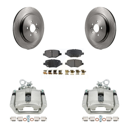 Rear Brake Caliper Rotors Semi-Metallic Pad Kit For Ford Explorer Flex Taurus Police MKS KC8-100610P