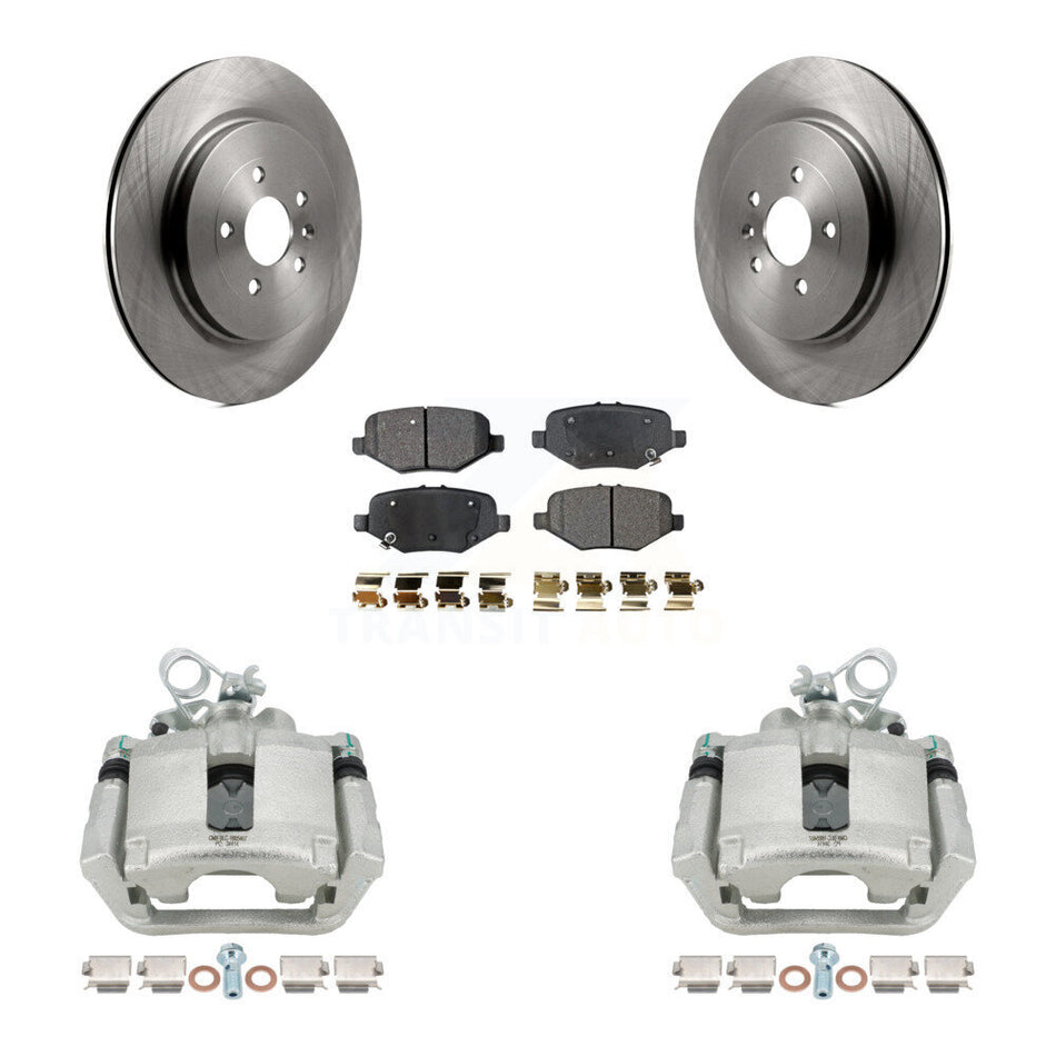 Rear Brake Caliper Rotors Semi-Metallic Pad Kit For Ford Explorer Flex Taurus Police MKS KC8-100610P