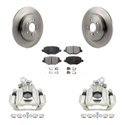 Rear Disc Brake Caliper Rotors And Semi-Metallic Pads Kit For Ford Explorer Taurus Flex Lincoln MKT KC8-100611P