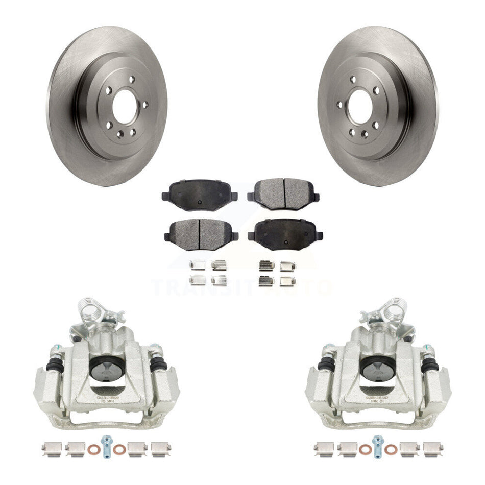 Rear Disc Brake Caliper Rotors And Semi-Metallic Pads Kit For Ford Explorer Taurus Flex Lincoln MKT KC8-100611P by Transit Auto