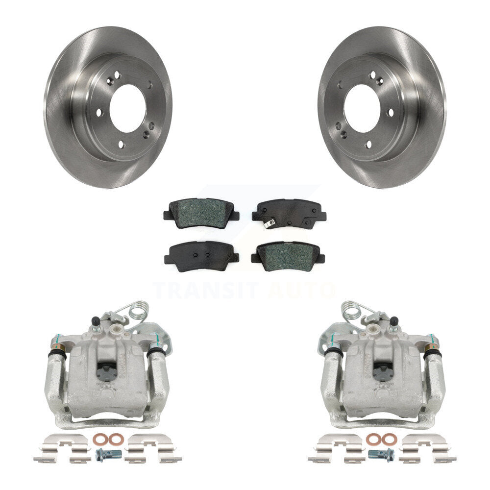Rear Disc Brake Caliper Rotor & Semi-Metallic Pad Kit For 2017-2020 Hyundai Elantra 2.0L KC8-100611S