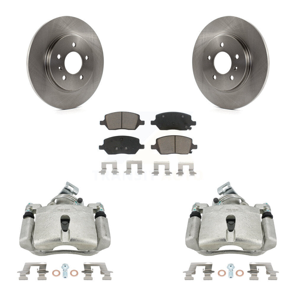 Rear Disc Brake Caliper Rotors And Ceramic Pads Kit For 2005 Chevrolet Uplander Pontiac Montana Buick Terraza Saturn Relay KC8-100612C by Transit Auto