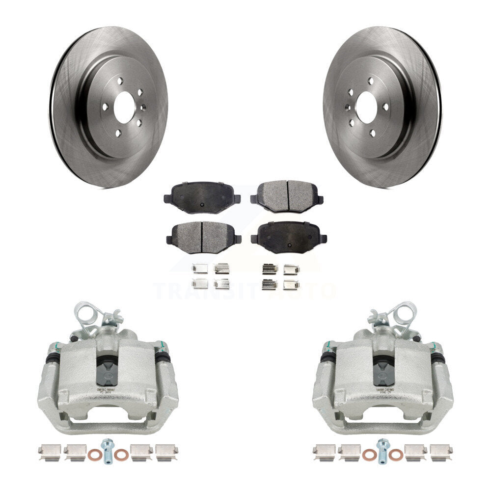 Rear Brake Caliper Rotors Semi-Metallic Pad Kit For Ford Explorer Police Interceptor MKS KC8-100612P