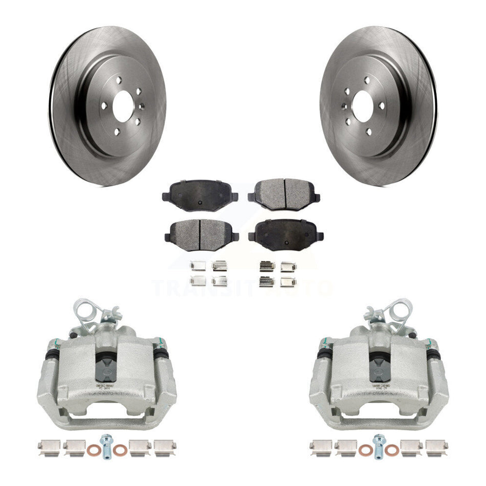 Rear Brake Caliper Rotors Semi-Metallic Pad Kit For Ford Explorer Police Interceptor MKS KC8-100612P