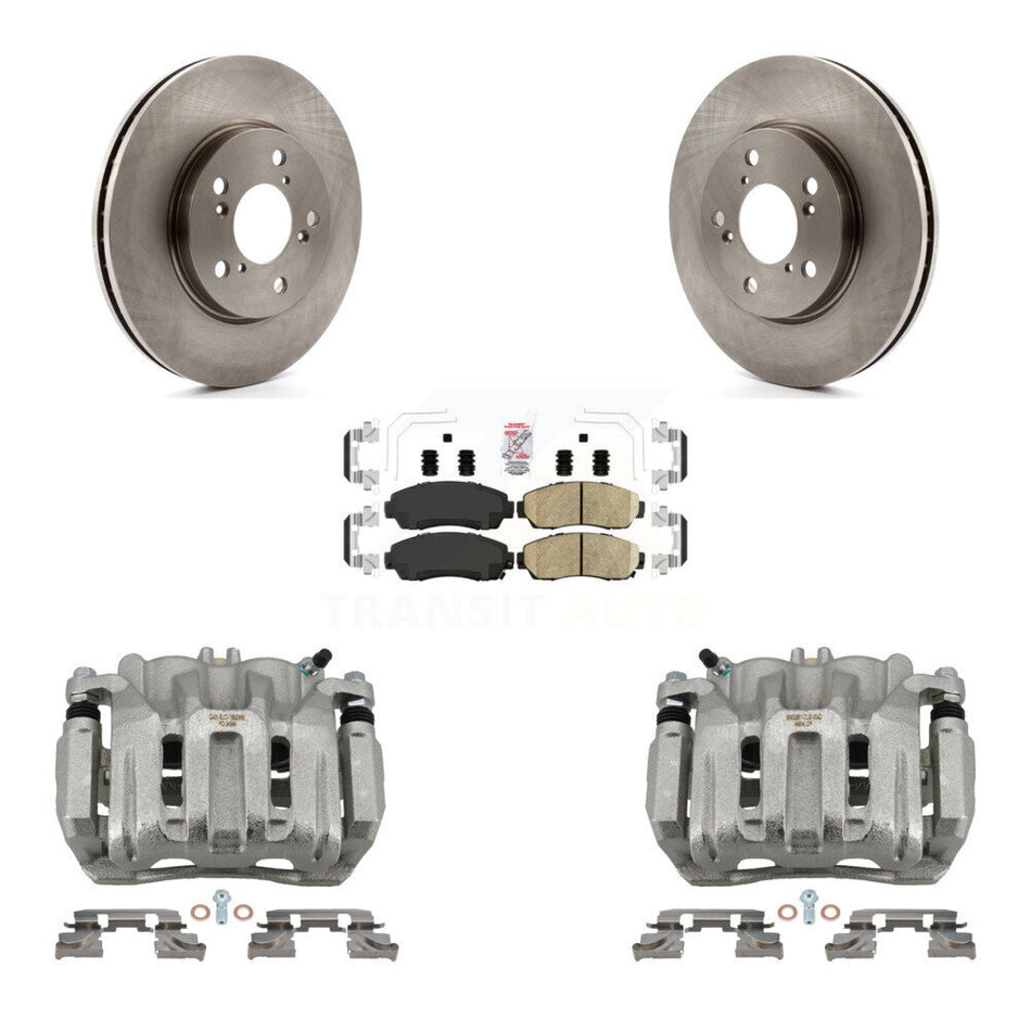 Front Disc Brake Caliper Rotors And Ceramic Pads Kit For 2005-2010 Honda Odyssey KC8-100614N
