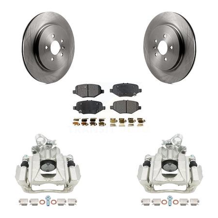 Rear Disc Brake Caliper Rotors And Semi-Metallic Pads Kit For 2015 Ford Explorer Limited Sport XLT Without Heavy Duty Brakes KC8-100614P by Transit Auto