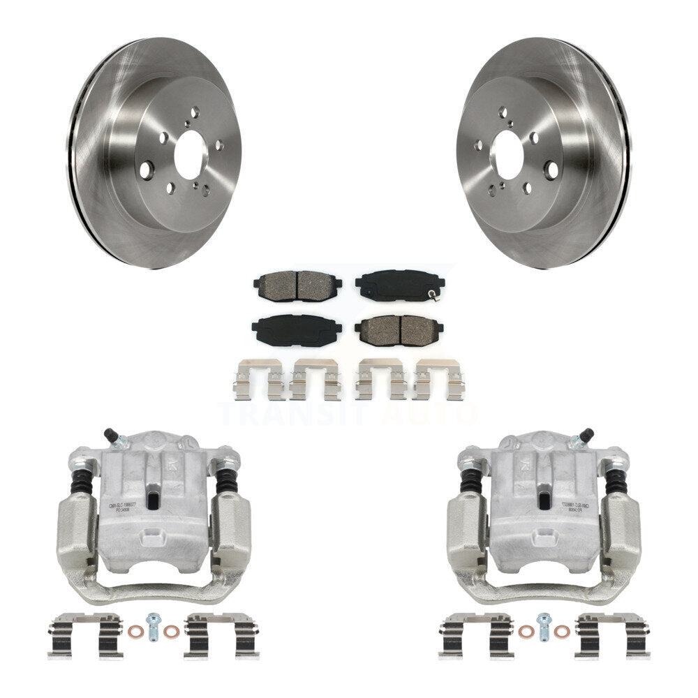 Rear Disc Brake Caliper Rotor & Semi-Metallic Pad Kit For 2014-2018 Subaru Forester 2.0L KC8-100614S
