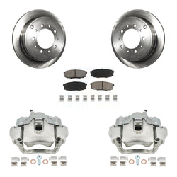 Rear Disc Brake Caliper Rotors And Ceramic Pads Kit For Lexus LX570 Toyota Land Cruiser KC8-100616C
