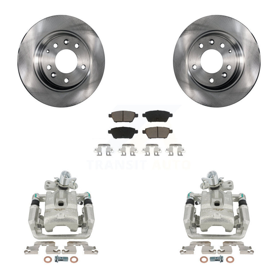 Rear Disc Brake Caliper Rotors And Ceramic Pads Kit For Ford Fusion Mazda 6 Lincoln MKZ Mercury Milan Zephyr KC8-100617C