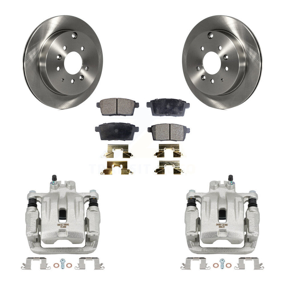Rear Disc Brake Caliper Rotor Semi-Metallic Pad Kit For Ford Edge Mazda CX-7 Lincoln MKX KC8-100617P
