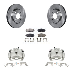 Front Disc Brake Caliper Rotors And Ceramic Pads Kit For Nissan Sentra KC8-100617T