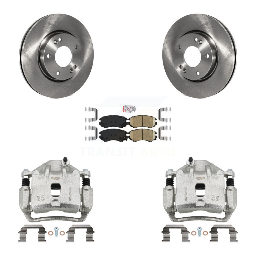 Front Disc Brake Caliper Rotors And Ceramic Pads Kit For 2012-2013 Kia Soul KC8-100619N
