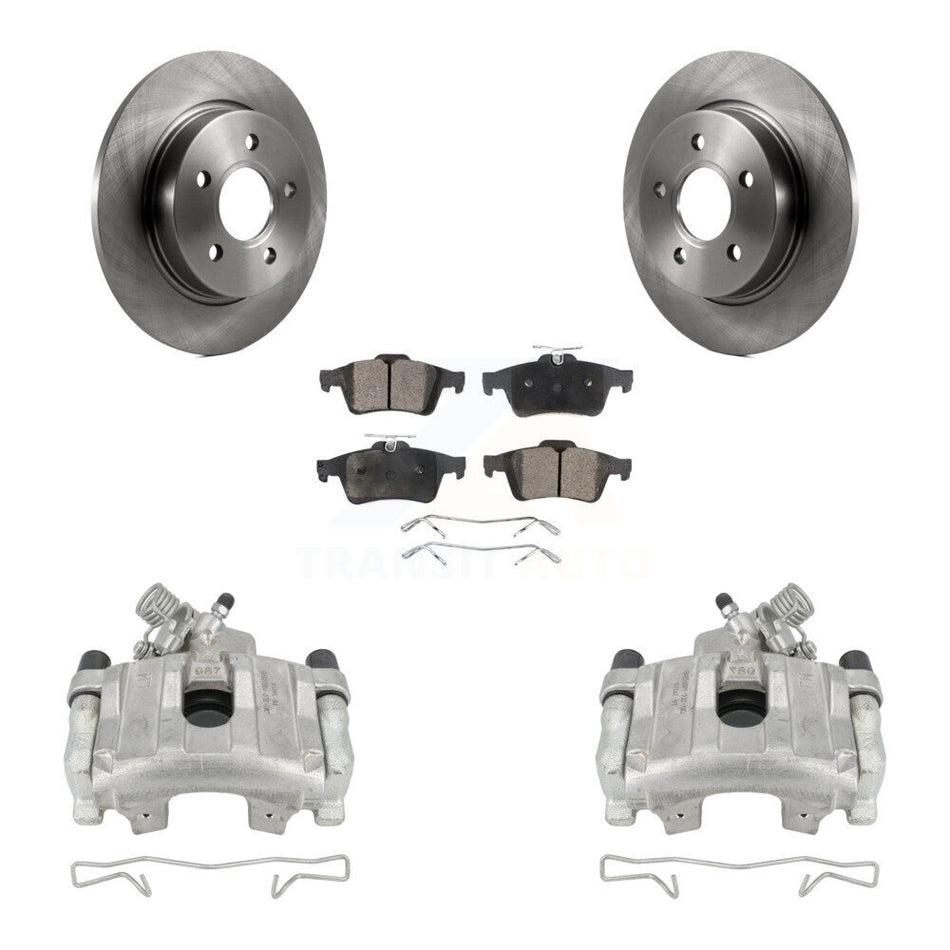 Rear Disc Brake Caliper Rotors And Semi-Metallic Pads Kit For Ford Focus KC8-100619P by Transit Auto