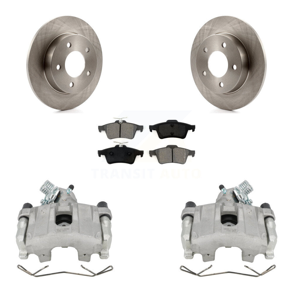 Rear Disc Brake Caliper Rotors And Semi-Metallic Pads Kit For Mazda 3 Sport KC8-100619S