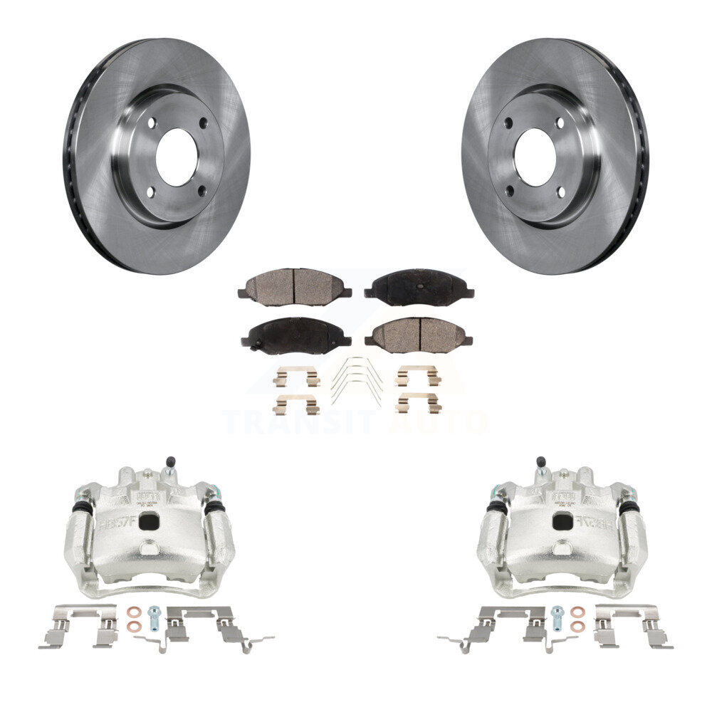 Front Disc Brake Caliper Rotors And Ceramic Pads Kit For 2008 Nissan Versa 4-Wheel ABS KC8-100622T